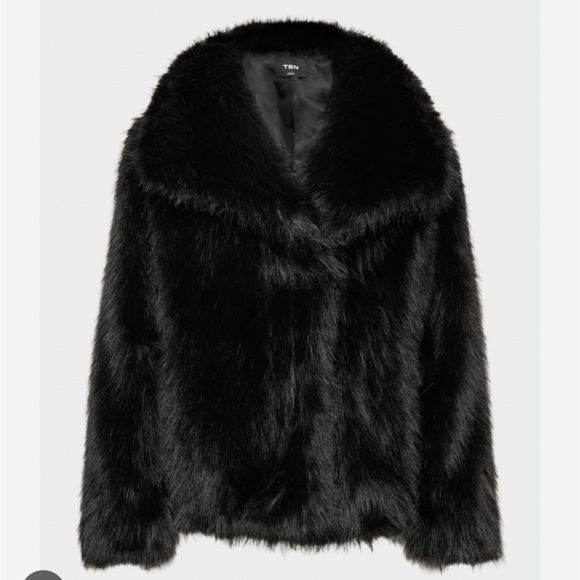 Aritzia Ten Black Banter Coat - Real Faux Fur - Picture 3 of 3